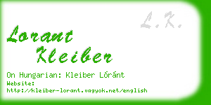 lorant kleiber business card