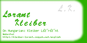 lorant kleiber business card